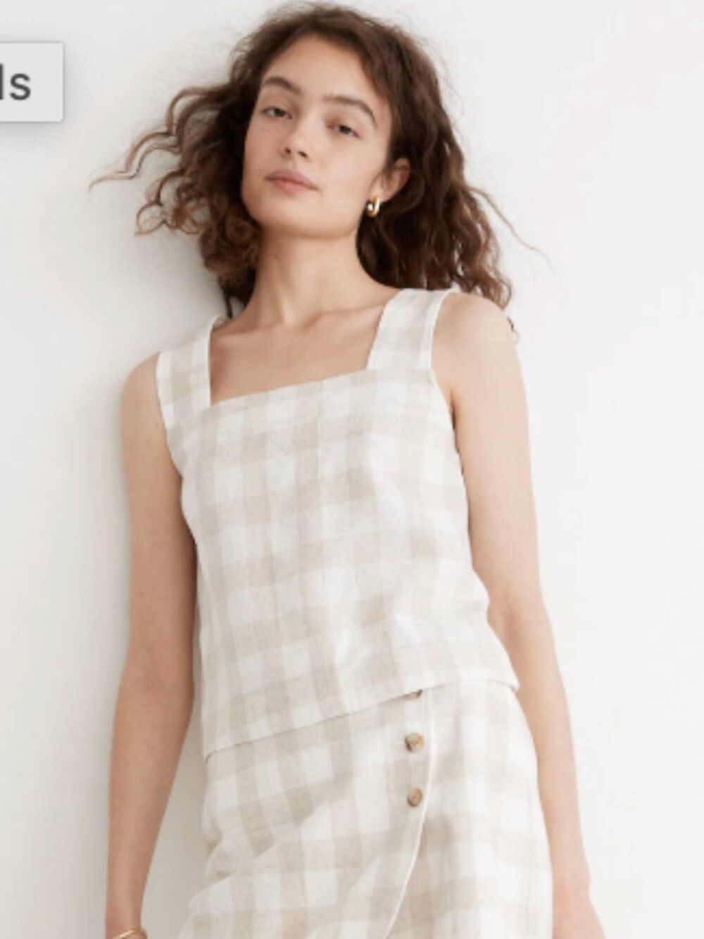 Madewell Linen-Blend Sunside Button-Back Top
